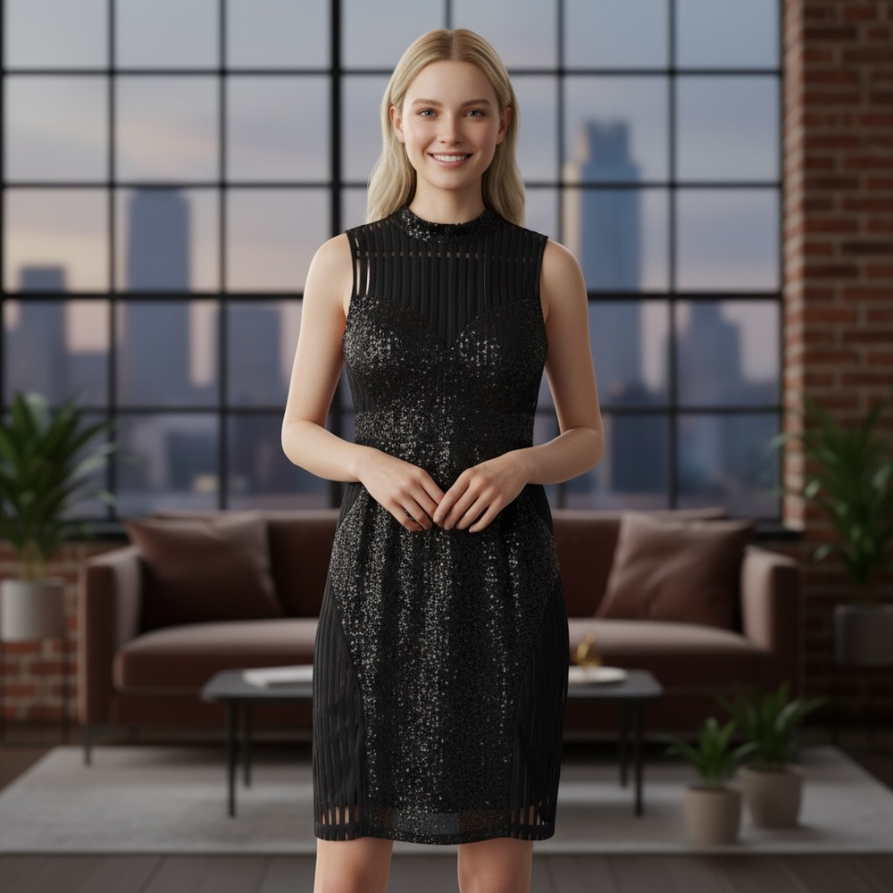 ❤️ NWT! Fashion Nova Girl On Top Black Sequin Dress